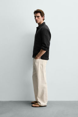 CAMISA POLO ALGOD?N - LINO / Carb?n - Zara фото 4
