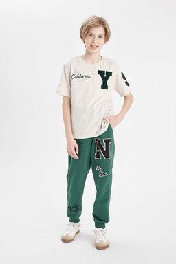 Футболка с короткими рукавами и круглым вырезом для мальчиков с принтом - Defacto фото 2