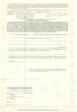 Сертификат передаточный на 2 акции INTERNATIONAL TELEPHONE AND TELEGRAPH CORPORATION (США)