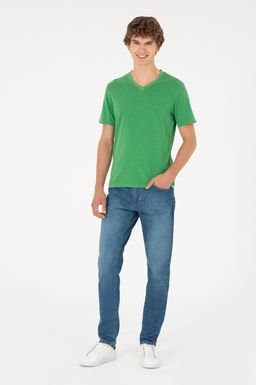 Мужская зеленая базовая футболка - U.s. polo assn фото 4