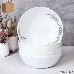 Набор суповых тарелок 6 штук 630 мл 155 мм Дэй / FLMLTW60 (18142-1) /уп 8/ Лаванда