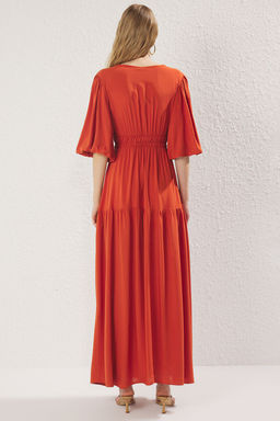 TRENDYOLMILLA Kiremit Duz Maxi Dokuma Elbise TWOSS25EL00776  фото 4