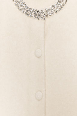 WOOL BLEND JACKET WITH JEWEL NECK - Zara фото 14