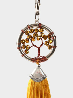 Брелок ловец снов «Древо жизни», 19 см, золотистый