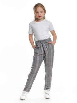 Брюки для девочки в клетку 22-6688 клетка/синий - Mini maxi фото 11