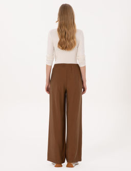 Kahverengi Loose Fit Kanvas Pantolon