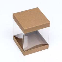 Цена за 10 шт. Коробка с PVC Мини Крафт, 10?10?12 см - UPAK LAND фото 2