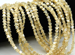 Бусины из перламутра звезда 6*6мм цв.мокко, 38см, 76 бусин Радуга камня