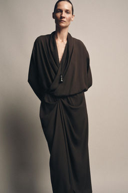 ZW COLLECTION DRAPED DRESS - Zara фото 7