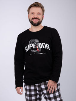 Пижама Превосходство, футер начес - Малина фото 7