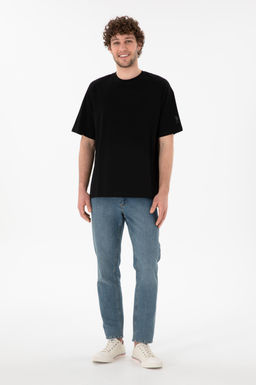 Erkek Oversize Fit Bisiklet Yaka Siyah Ti__rt Sepette S_rpriz _ndirim - U.s. polo assn фото 5