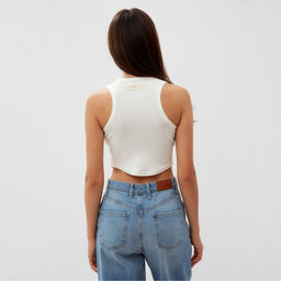 Топ в рубчик женский MIST, onesize, белый
