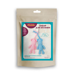 Набор для вязания Miadolla AMG-MN-0148 Мишки Брик (голубой и розовый)