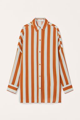 LIMITED EDITION STRIPED OVERSIZE SHIRT - Zara фото 12