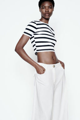 CROPPED STRETCH T-SHIRT - Zara фото 19