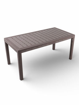 Стол садовый Rattan, 153.2×78.9×70.1 см, пластиковый, цвет тёплый орех
