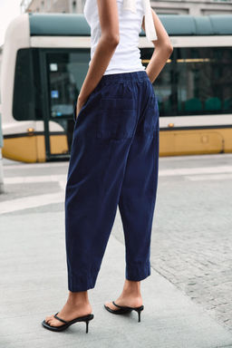 PANTAL?N CINTURA EL?STICA / Marino - Zara фото 5