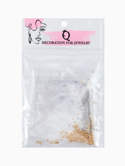 Кримп (зажимная бусина) (набор 400шт), 1,5мм, цвет золото-серебро