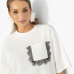 Футболка из мягкого хлопка, На стильной волне (белая) - Charutti фото 3