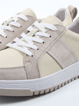03-C934-4 BEIGE Кеды кожаные женские (натуральная кожа, натуральная замша)