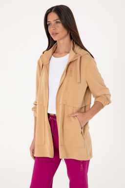 Kad_n Camel Sweatshirt Sepette S_rpriz _ndirim