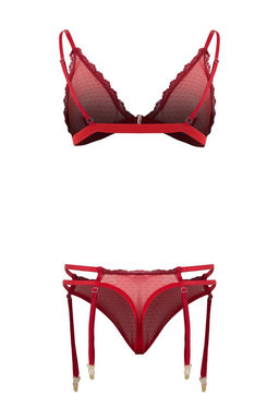 K?rm?z? Tul Puantiyeli Kaps?z Ic Camas?r? Tak?m? THMSS26CC00031