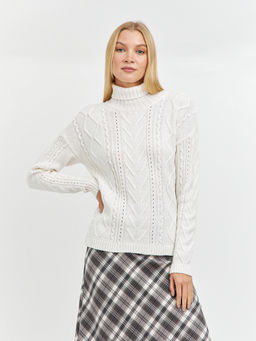 водолазка женская со спущенной линией плеча и с косами