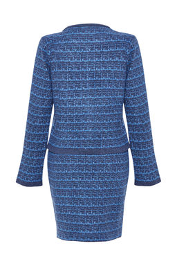 Indigo Orgu Detayl? Yumusak Dokulu H?rka-Etek Triko Alt-Ust Tak?m TWOAW24AU00001