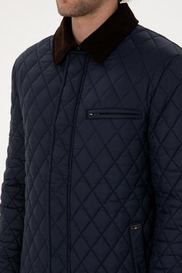 Erkek Lacivert Mont Sepette S_rpriz _ndirim