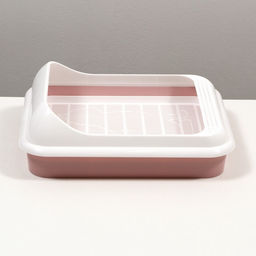 Туалет «Лекси» для кошек, с решёткой и совком 45×36×15 см, розовый