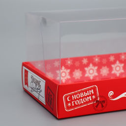 Цена за 5 шт. Коробка для десерта «Новый год: Посылка Деда Мороза», 26×8×9.5 см