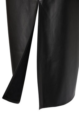 TRENDYOLMILLA Siyah Y?rtmacl? Suni Deri Yuksek Bel Maxi Orme Etek TWOAW24ET00198  фото 8