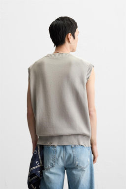 DISTRESSED KNIT WAISTCOAT - Zara фото 3