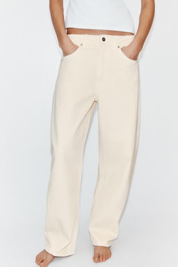 JEANS TRF BAGGY BALLOON TIRO MEDIO / Blanco roto - Zara фото 2