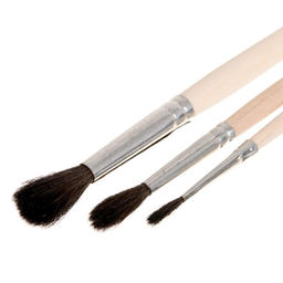 Цена за 2 шт. Набор кистей для рисования, белка, 3 штуки: №: 1, 3, 5, Calligrata, круглые, деревянная ручка, в пенале