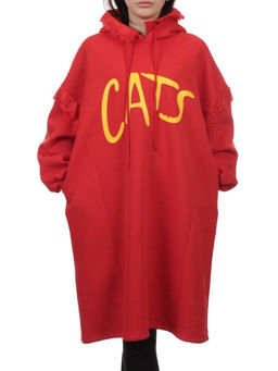 2247 RED Толстовка-платье женская (85% хлопок, 10% полиэстер, 5% спандекс)