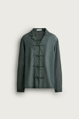 CAMISA FLUIDA ALAMARES / Verde - Zara фото 6