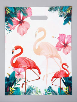 Цена за 50 шт. Пакет полиэтиленовый с вырубной ручкой "Фламинго" 30 х 40 см 60 мкм