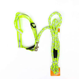 Комплект Плетенка, флуоресцентный, поводок 115 х 1 см, ОГ 32-48 х 1,5 см, зелёный - Пижон фото 7