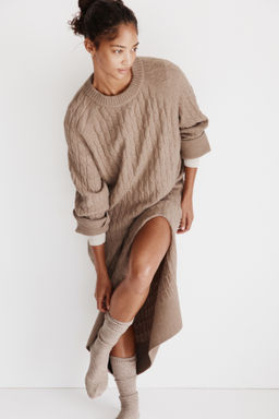 Maxivestido en punto trenzado - H&m фото 3