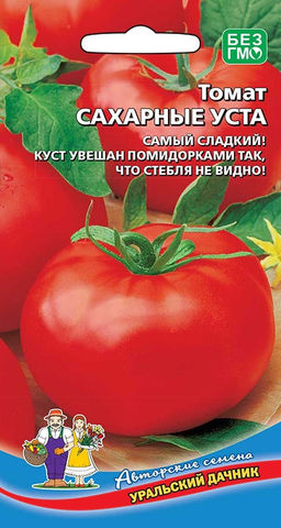 Томат САХАРНЫЕ УСТА  Самый сладкий! Куст увешан помидорами так, что стебля не видно!