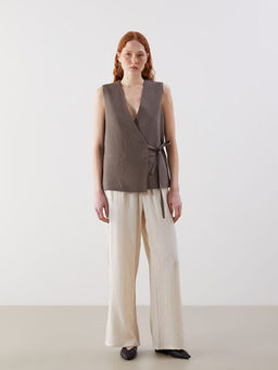 V Yaka ?izgili Kad?n Klasik Yelek