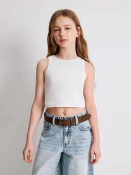 ACOOLA / Майка-топ детский для девочек Anis_top белый