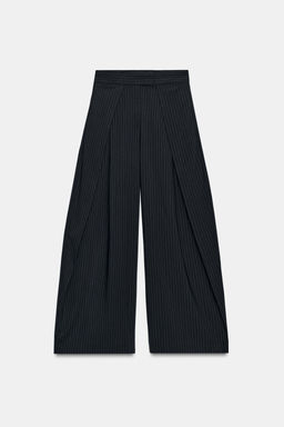 ZW COLLECTION WIDE-LEG PINSTRIPE TROUSERS - Zara фото 6