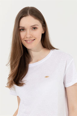 Женская белая футболка с круглым вырезом Неожиданная скидка в корзине - U.s. polo assn фото 2