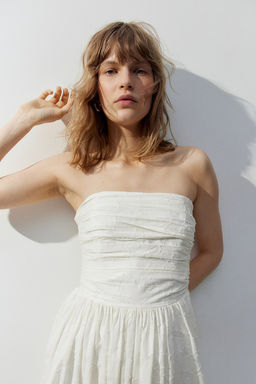 Vestido bandeau en tejido jacquard - H&m фото 2