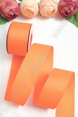 Лента репсовая 5 см*20 ярд "1 сорт" (неоновый ярко-оранжевый №142) SF-1350