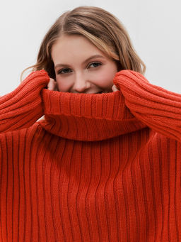 Джемпер женский MINAKU: Casual collection, цвет терракотовый, размер 44