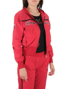 9601 RED/BLACK Костюм спортивный тройка женский (100% полиэстер )