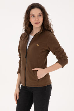 Kad_n Kahverengi Fermuarl_ Dik Yaka Polar Sweatshirt - U.s. polo assn фото 3